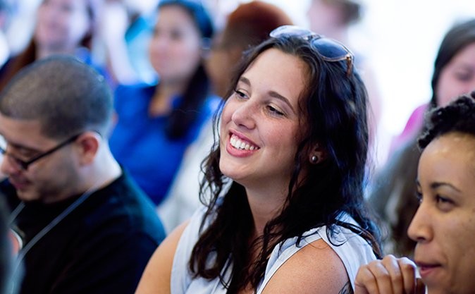 A female student smiling