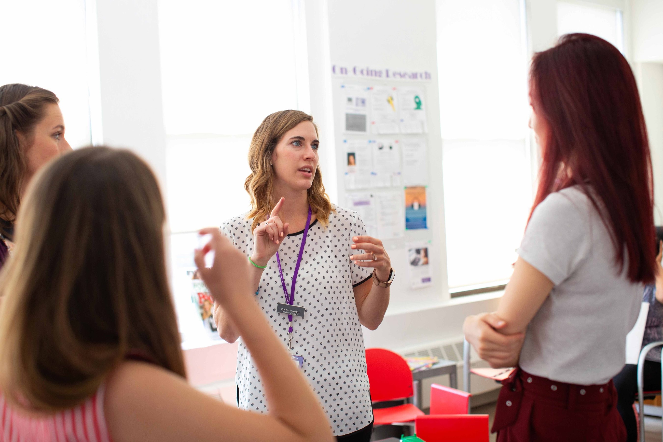 NYU Steinhardt students collaborating on a group project