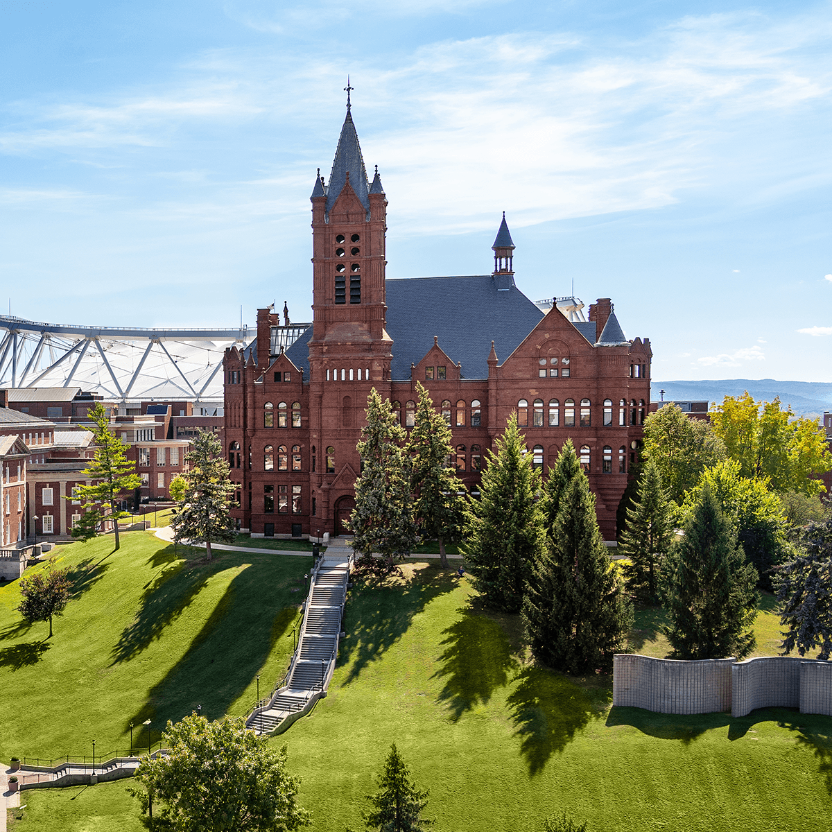 University with land around it