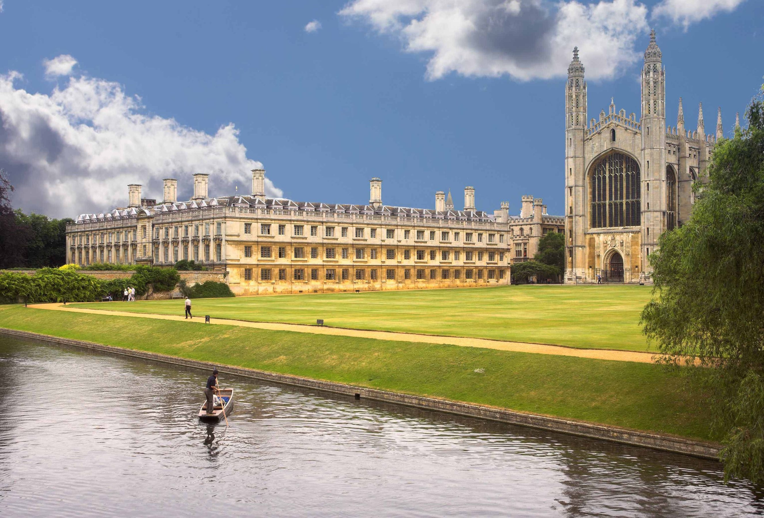 King's College Chapel at Cambridge University seen from the backs