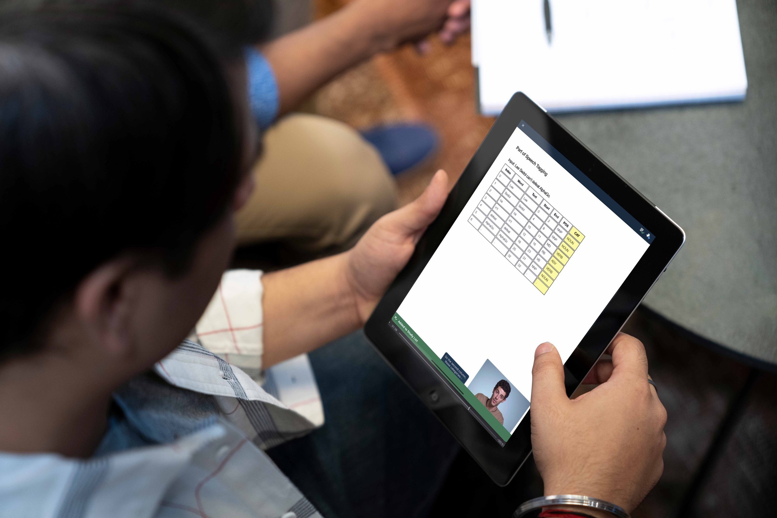 Student working on a tablet